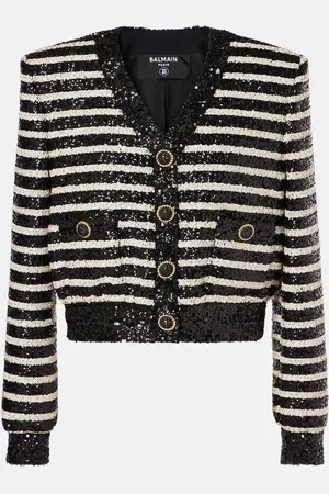 Balmain Giacca a righe con paillettes