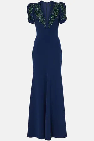 Jenny Packham Abito lungo Serenade con cristalli