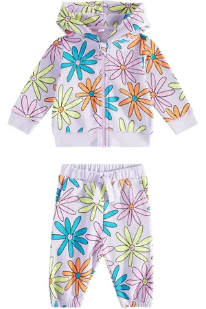 Stella McCartney Baby - Felpa e pantaloni sportivi in cotone con stampa