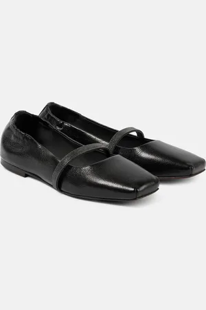 Brunello Cucinelli Ballerine Mary Jane in pelle con monili