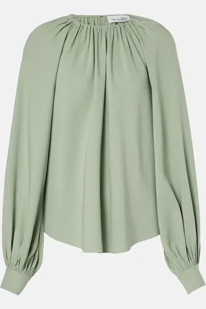 Oscar de la Renta Blusa in georgette di misto seta