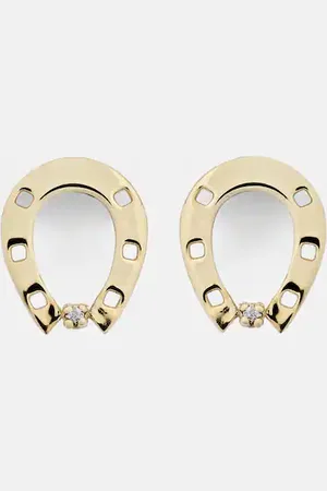 Aliita Orecchini Horseshoe in 9kt con diamanti