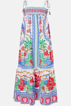 Farm Rio Abito midi in cotone con stampa floreale