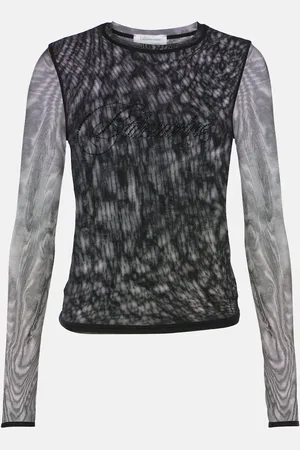 BLUMARINE Top con tulle e logo