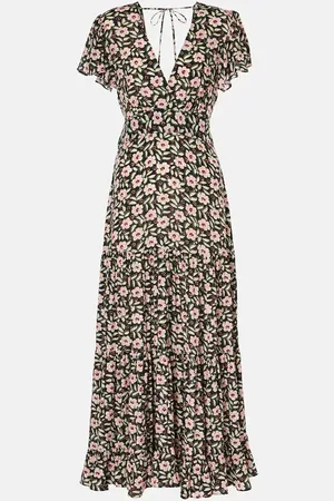 RIXO London Abito lungo Felicia con stampa floreale