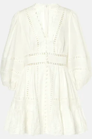 ZIMMERMANN Miniabito Pop in lino con pizzo