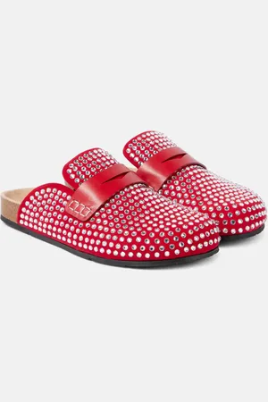 J.W.Anderson Slippers in pelle con cristalli
