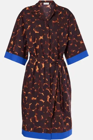 DRIES VAN NOTEN Abito chemisier in popeline di cotone