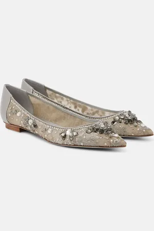 RENE CAOVILLA Ballerine con pelle e cristalli
