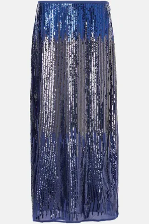 RIXO London Gonna midi Kelly con paillettes