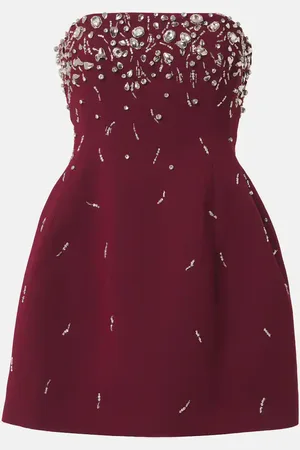 Simkhai Abito corto bustier Arta in crêpe con cristalli