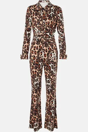Diane von Furstenberg Jumpsuit Michele con stampa leopardata
