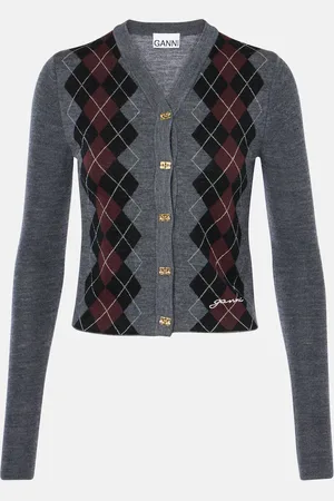 Ganni Cardigan in lana a rombi