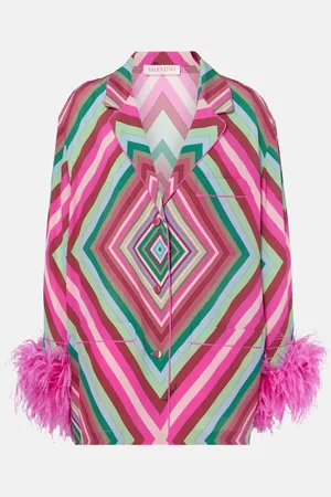 VALENTINO Camicia Rhombus 75 in seta crêpe de chine