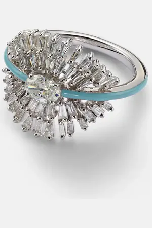 Kamyen Anello per mignolo in oro bianco 18kt con diamanti