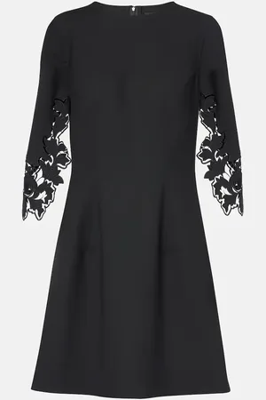 Oscar de la Renta Abito corto Peonia in misto lana con cut-out