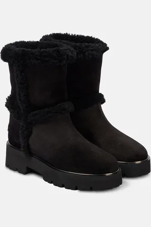 Aquazzura Stivaletti Teddi in pelle con shearling