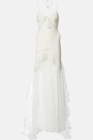 DAVID KOMA Bridal - Abito lungo in taffetà e tulle