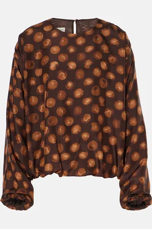 DRIES VAN NOTEN Blusa in raso con stampa