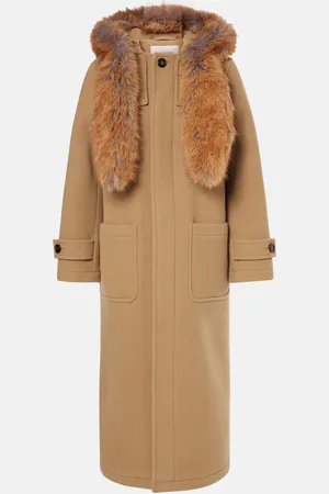 Burberry Cappotto in lana e pelliccia sintetica