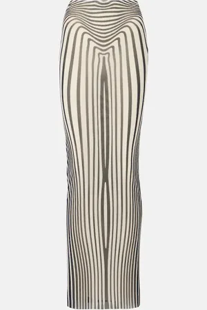 Jean Paul Gaultier Gonna lunga The Navy Blue Body Morphing in mesh