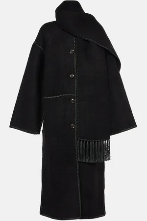 Totême Cappotto in misto lana con sciarpa