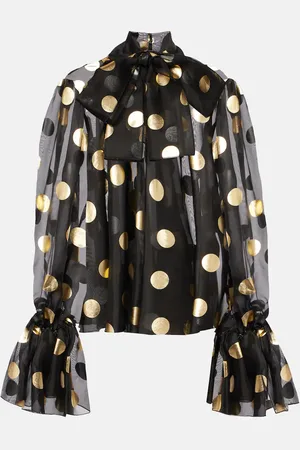 Dolce & Gabbana Blusa in organza di seta a pois