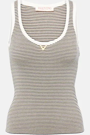 VALENTINO Top VGold in misto cotone a righe