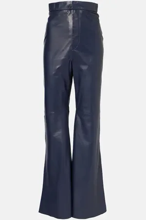 Victoria Beckham Pantaloni flared in pelle a vita alta