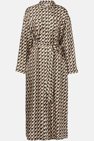 Max Mara Abito lungo Fleur in seta con stampa