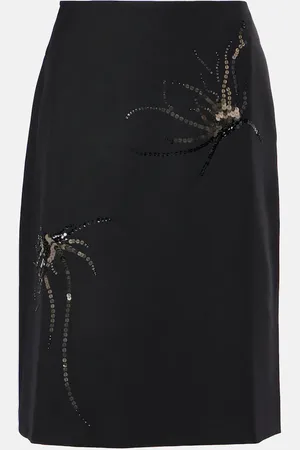 JACQUES WEI Gonna a tubino in lana con paillettes