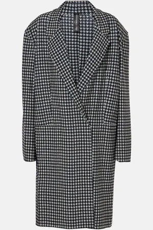 Norma Kamali Cappotto doppiopetto pied-de-poule