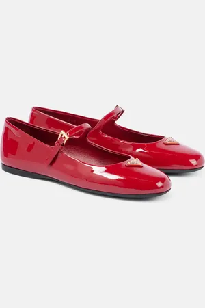Prada Ballerine Mary Jane in vernice con logo