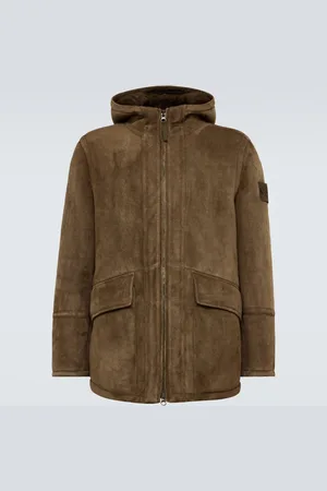 Stone Island Giacca Ghost Compass in suede con shearling