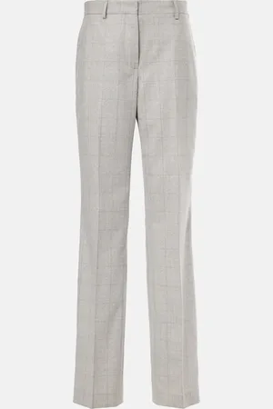 DRIES VAN NOTEN Pantaloni regular in lana a quadri