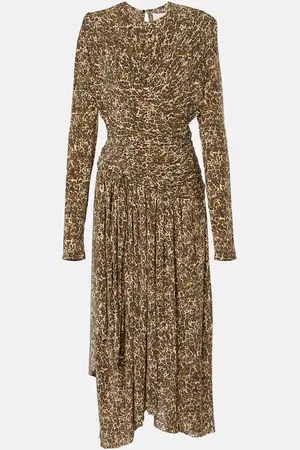 Isabel Marant Abito lungo Zeidi con stampa leopardata