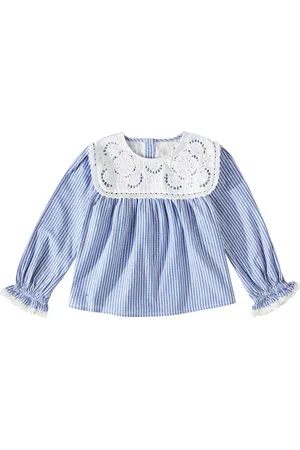 Louise Misha Top Henriette in cotone con pizzo