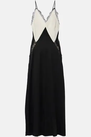 Victoria Beckham Abito sottoveste in raso con pizzo