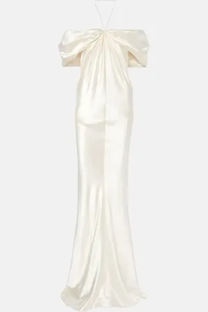 Danielle Frankel Bridal - Abito lungo Cleo in lana e seta