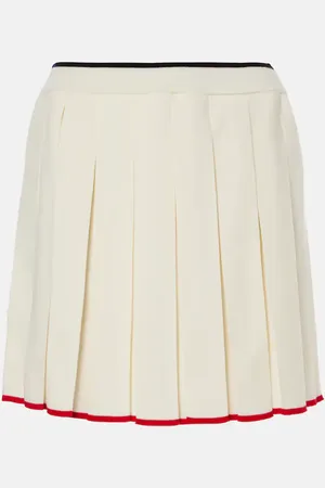 Thom Browne Minigonna in misto lana a pieghe