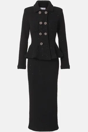 Self-Portrait Abito blazer in tweed con paillettes