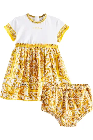 Dolce & Gabbana Baby - Abito e culottes Majolica in popeline di cotone