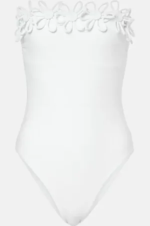 Karla Colletto Costume intero a fascia Hana con ricamo