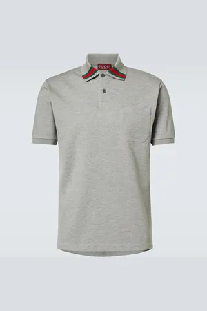 Gucci Polo Web Stripe in misto cotone piqué