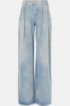 Balmain Jeans a gamba larga e vita alta