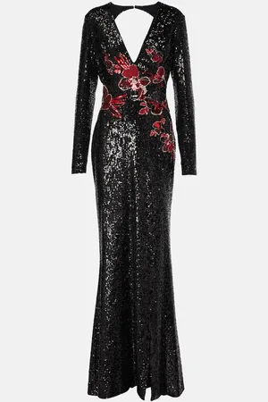 Elie saab Abito lungo con paillettes e cut-out
