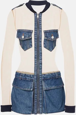 COPERNI Abito corto Illusion in tulle e denim