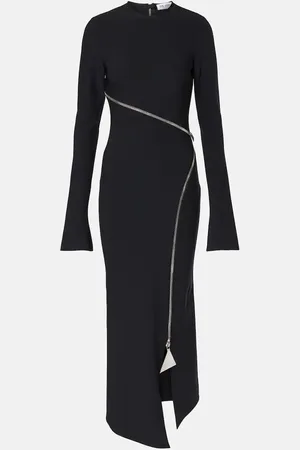 The Attico Abito midi in jersey con zip