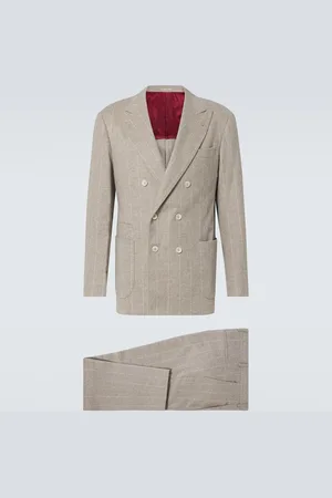 Brunello Cucinelli Abito in lana e cashmere a righe