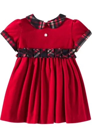 PATACHOU Baby - Abito in velluto e tartan